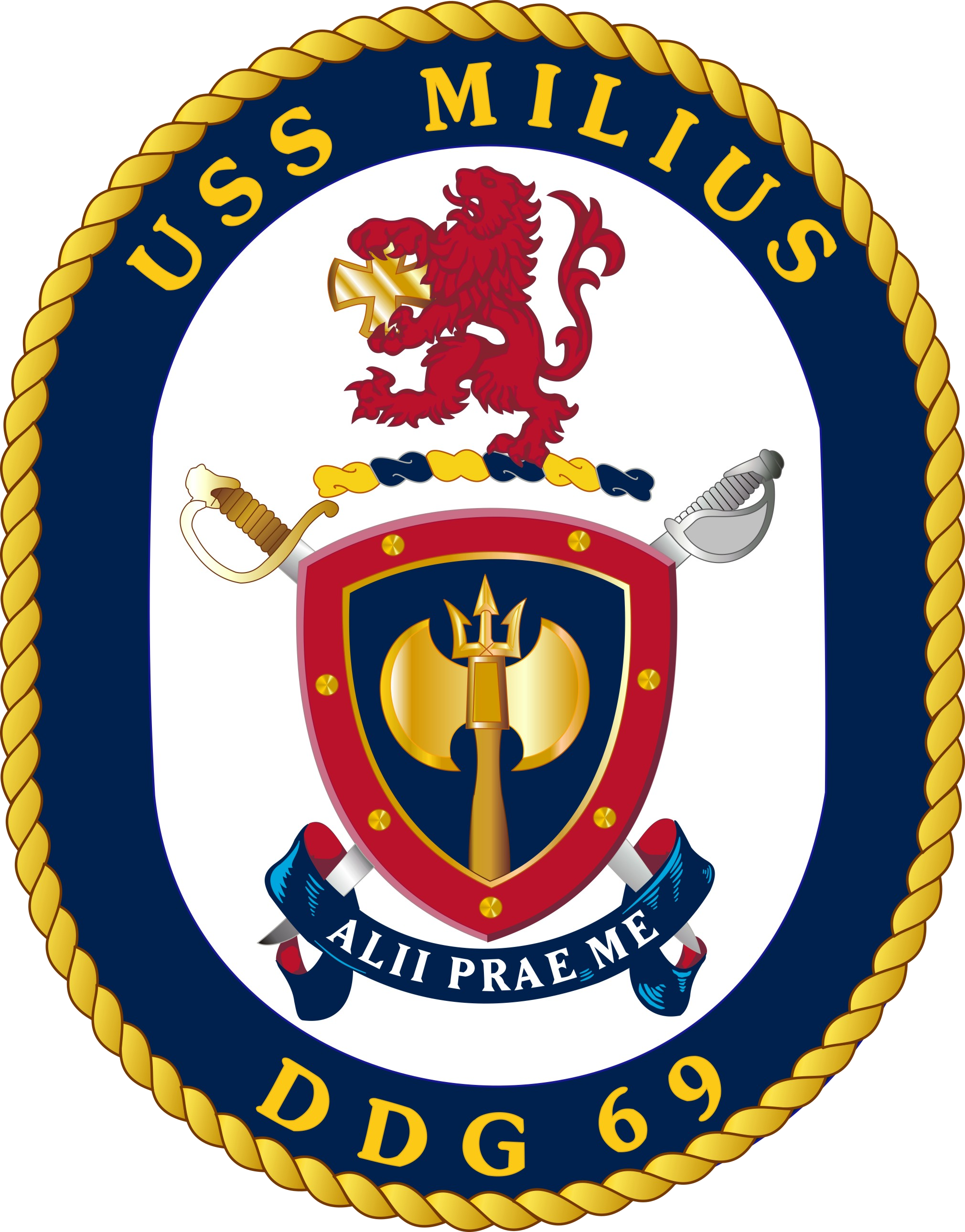 Uss Milius Ddg-69 Crest - Uss Sioux City Crest Clipart (2020x2580), Png Download
