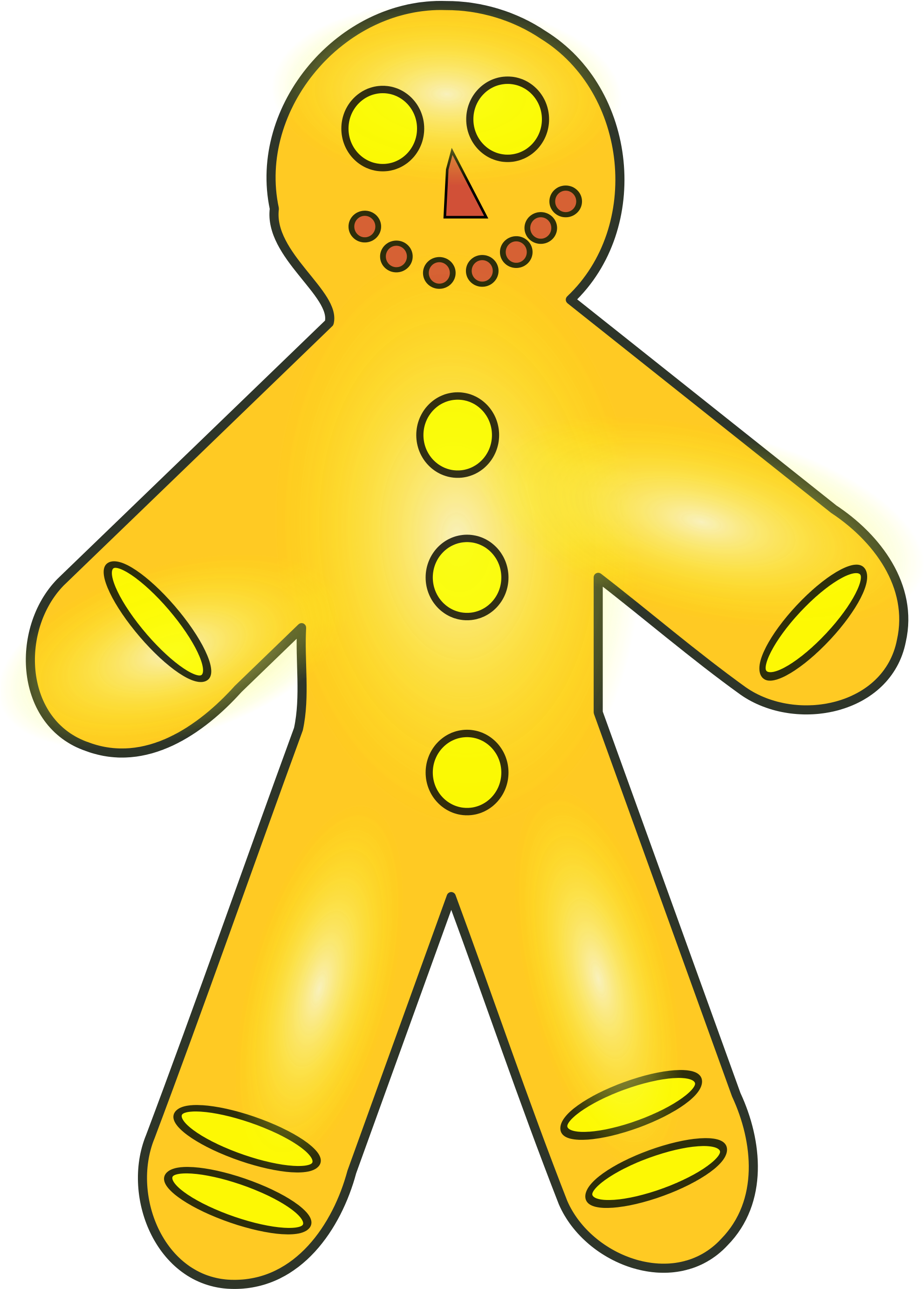File Gingerbreadman Wikimedia Commons - Gingerbread Man Clipart (2000x2953), Png Download