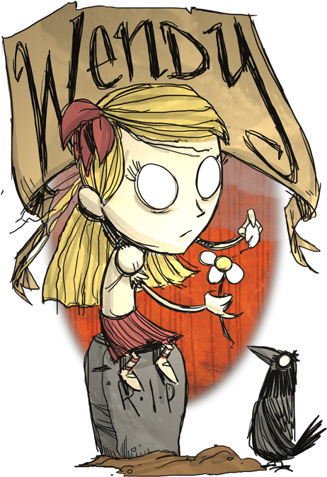 Guides/character Guides-wendy - Don T Starve Personajes Clipart (561x720), Png Download