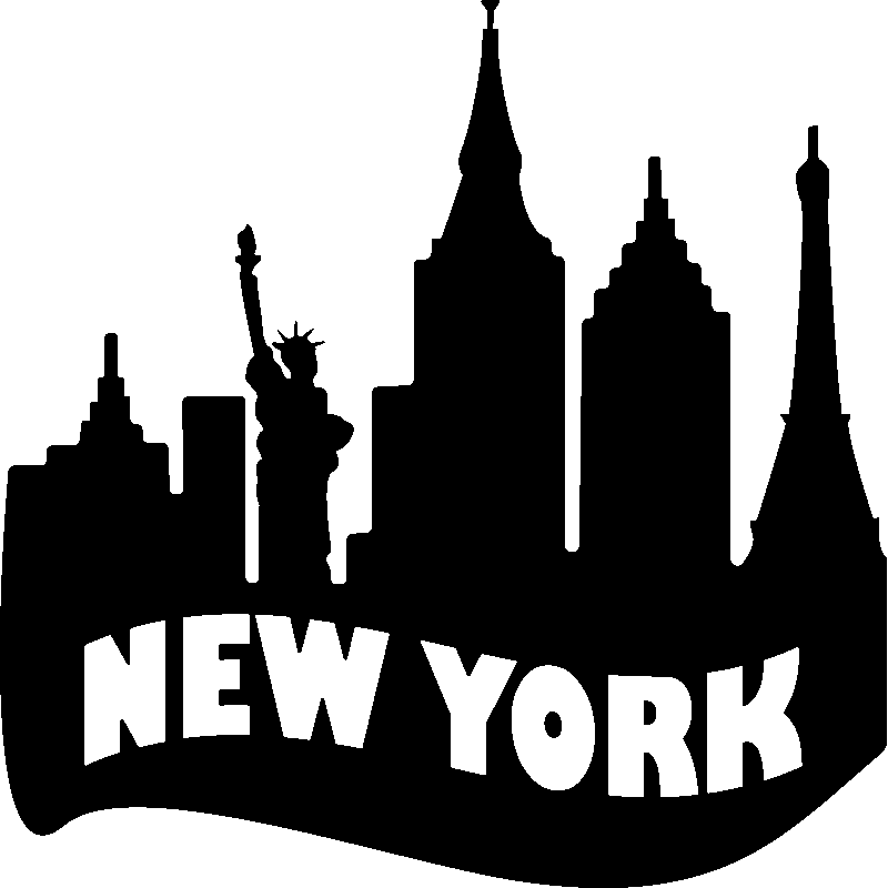 Sticker New York Skyline Texte Ambiance Sticker Kc2304 - Ny Giants Nikes Clipart (800x800), Png Download