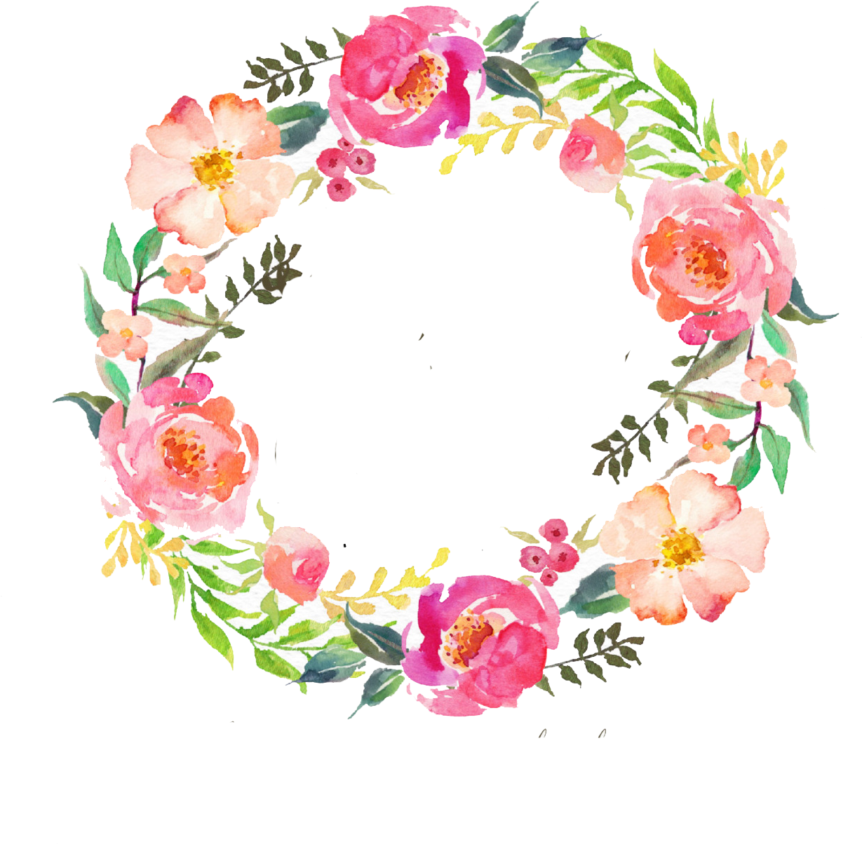 Floral Wreath Flower Wreath Watercolor Png Clipart Large Size Png Image Pikpng