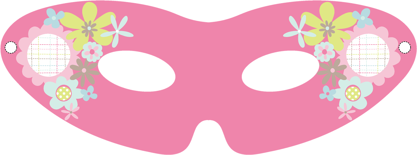 Printable Pink Floral Masquerade Mask - Butterfly Clipart (1600x1131), Png Download