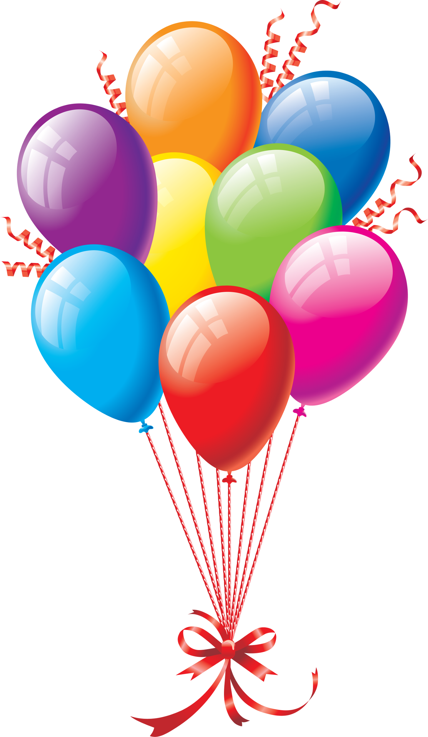 Birthday Balloons Png - Transparent Transparent Background Balloons Png Clipart (1454x2500), Png Download