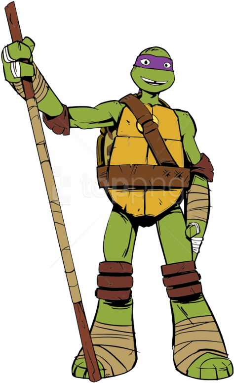 Free Png Download Ninja Tutle Donatello Clipart Png - Teenage Mutant Ninja Turtles Donatello Cartoon Transparent Png (480x781), Png Download