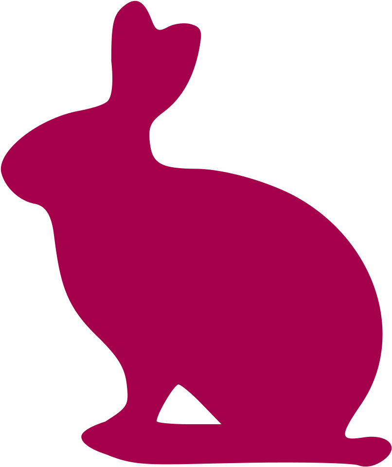 Lapin01 Flipped And Colorized - Bunny Silhouette Transparent Clipart (853x1024), Png Download