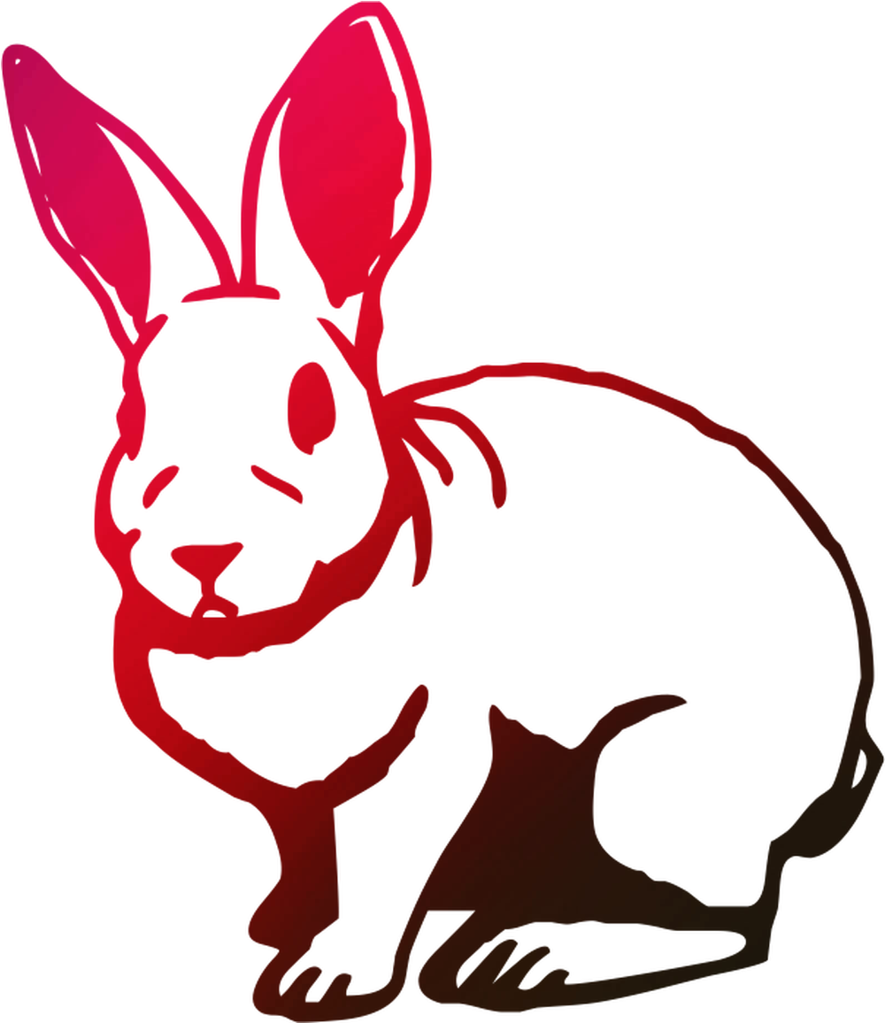 Dingbat Font Domestic Hare Rabbit Free Download Png - Domestic Rabbit Clipart (1200x1400), Png Download