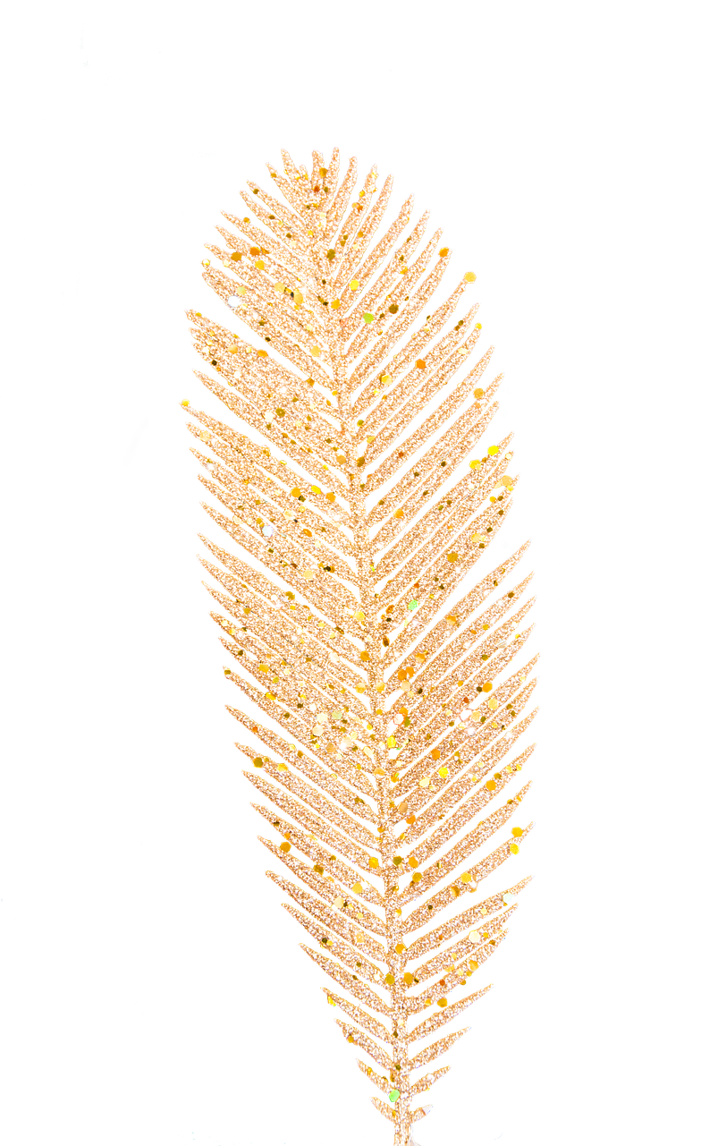 Christmas Deco Branch Golden Png Image - Gold Christmas Leaf Png Clipart (853x1280), Png Download