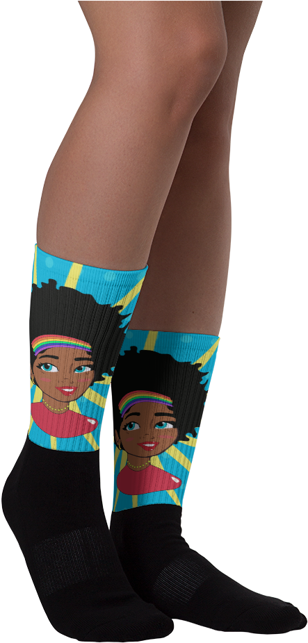 Chocolate Ancestor, Llc- Pop Starburst Diva Black Foot - Police Pig Socks Clipart (1000x1000), Png Download