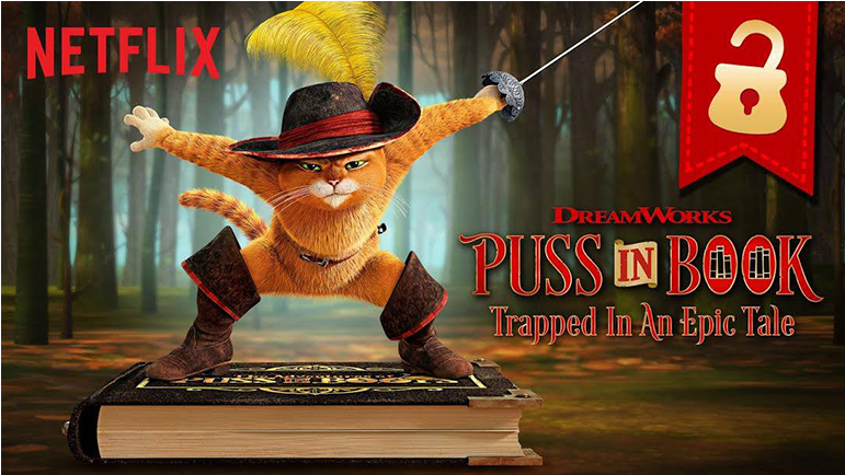 Bardel Entertainment Inc's Puss In Boots Crew Is Behind - Puss In Book Trapped In An Epic Tale Clipart (960x433), Png Download
