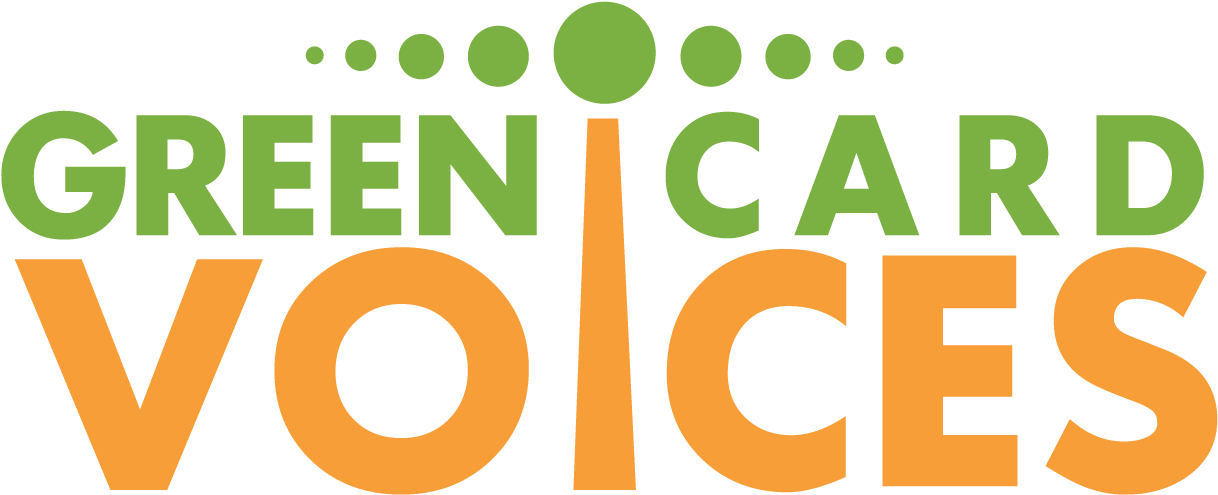 Green Card Voices Logo Clipart (1224x508), Png Download
