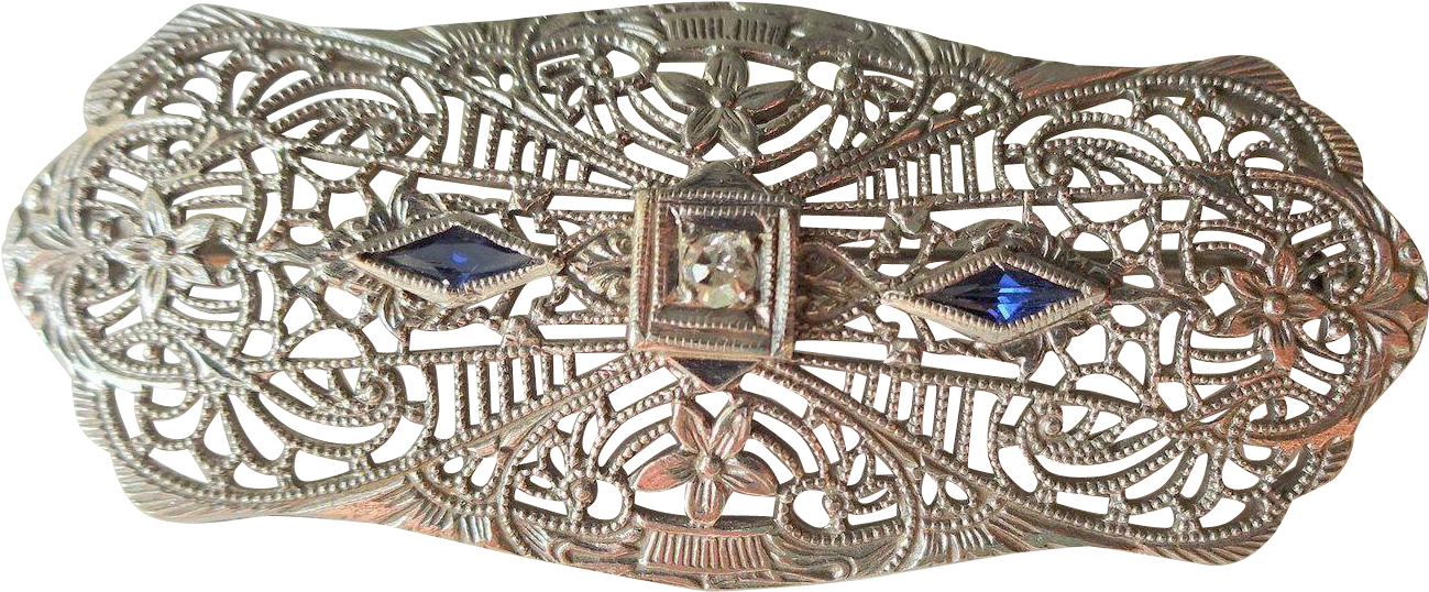 10k White Gold Filigree Pin Brooch Vintage 1940s Art - Christian Cross Clipart (1298x1298), Png Download