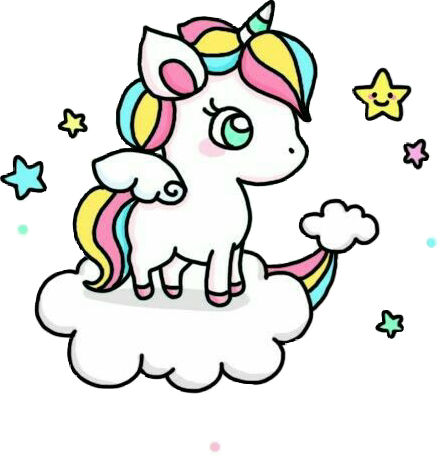 #cute #unicron #pastels - Dibujos Kawaii De Unicornios Clipart (438x456), Png Download