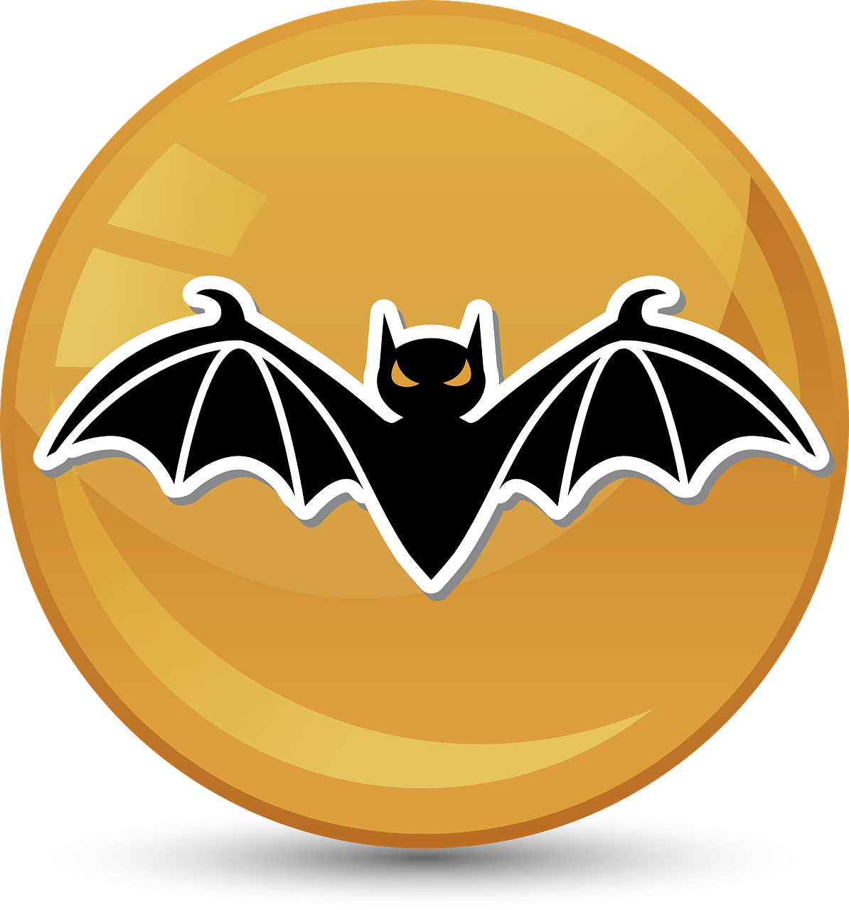 Halloween Bat Icon Signet Occultism Magic Round - Halloween Mail Png Clipart (671x720), Png Download