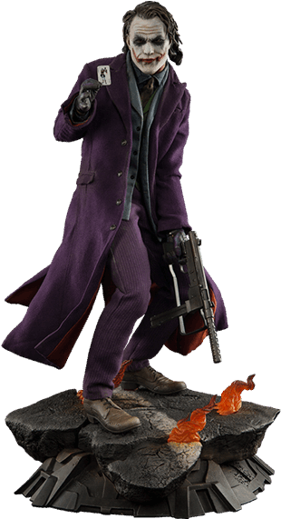 The Dark Knight - Joker Dark Knight Statue Clipart (480x889), Png Download