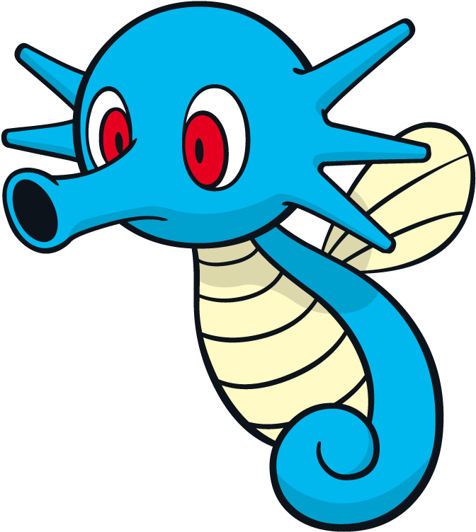 Horsea Pokemon Character Vector Art - Pokemon Horsea Clipart (672x752), Png Download