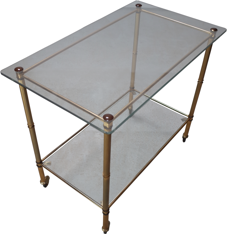 Brass And Glass Bar Cart - Coffee Table Clipart (1024x1546), Png Download