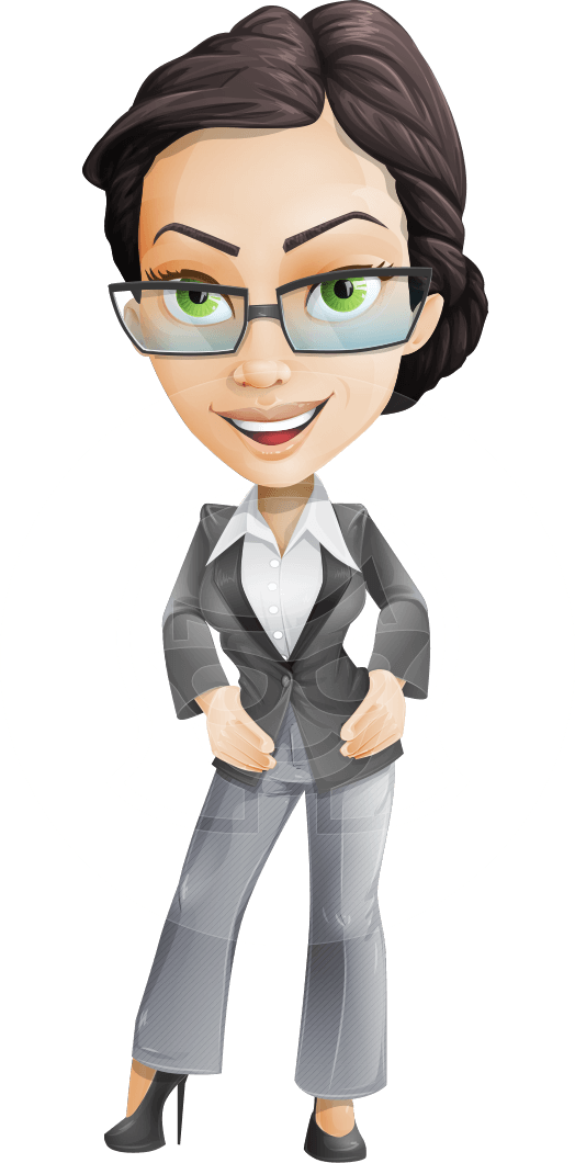 Stylish Woman Cartoon - Female Office Worker Clipart - Png Download (524x1060), Png Download