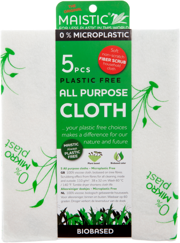 A Pack Of White Cloths With Green Plant Print Packaged - Floorcloth Clipart (820x977), Png Download