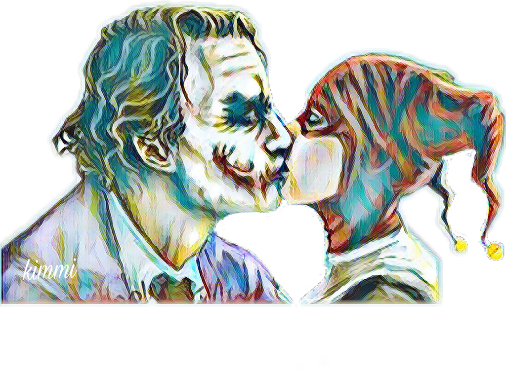 #joker #harley #harleyquinn #batman #heathledger #madlove - Painting Clipart (1024x752), Png Download