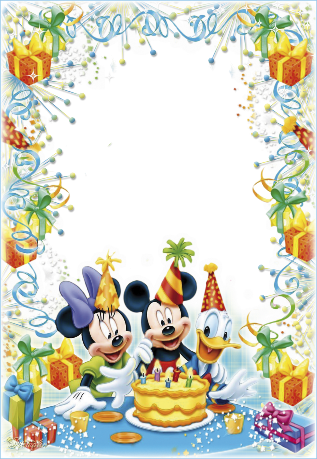 Efecto De Fotos De La Categoría - Disney Happy Birthday Border Clipart (1108x1600), Png Download