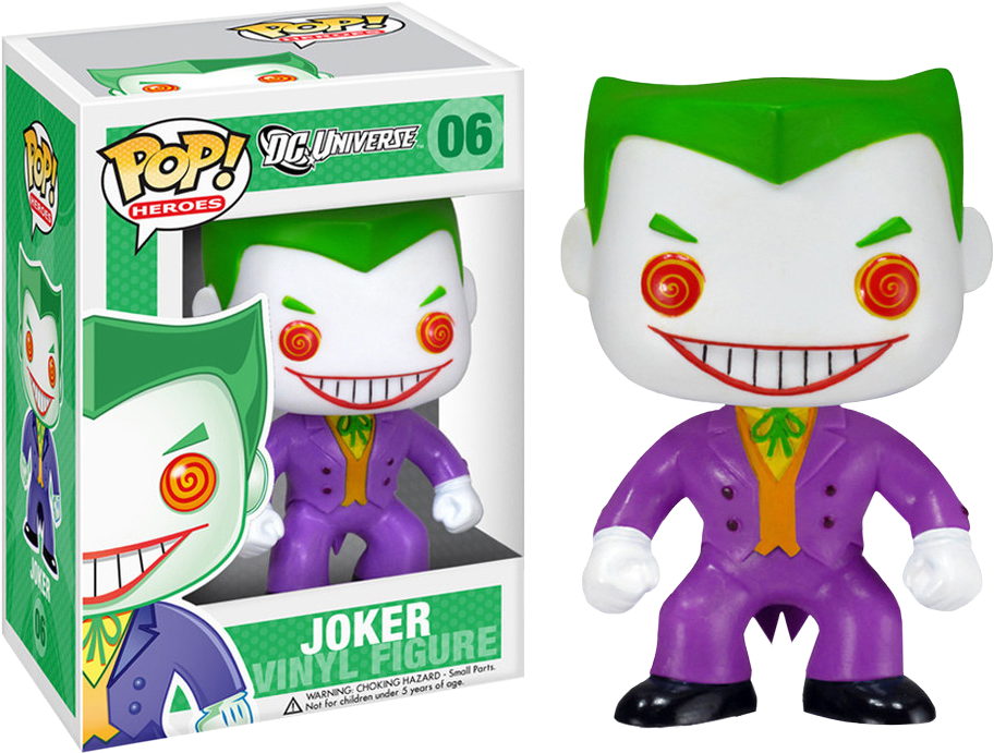Pop Heroes Vinyl Figure - Joker Pop Figure Clipart (1024x731), Png Download