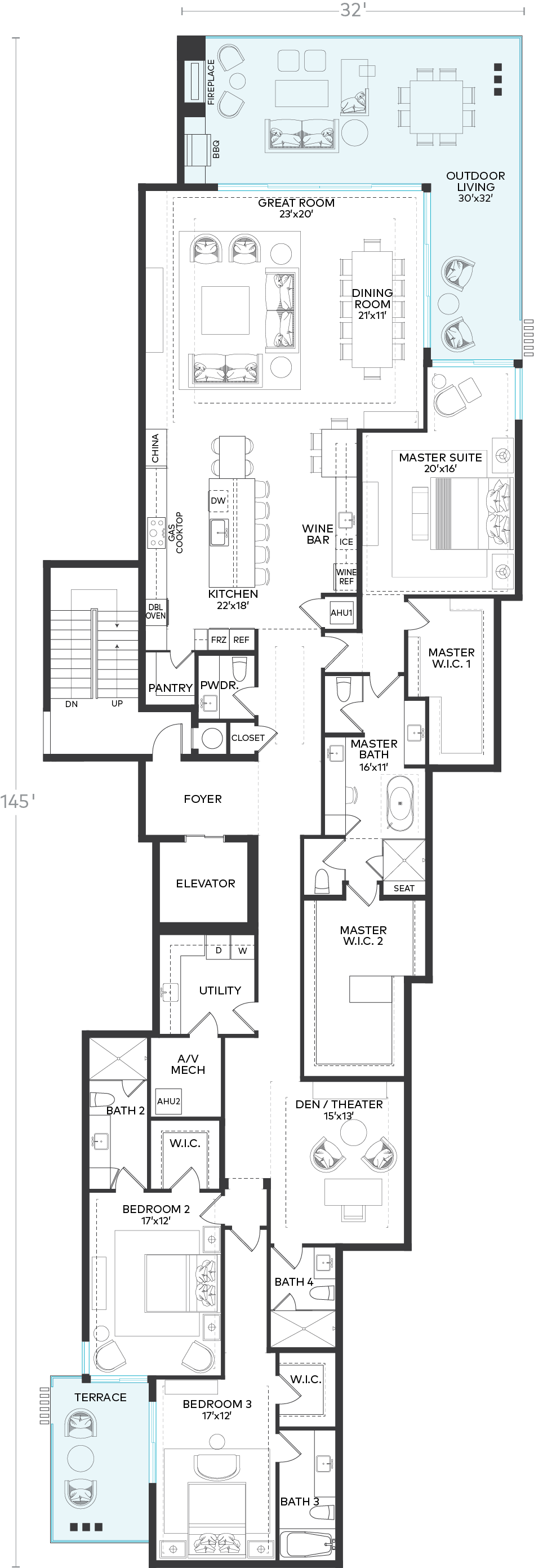 Michelangelo Floorplan - Floor Plan Clipart (948x2783), Png Download