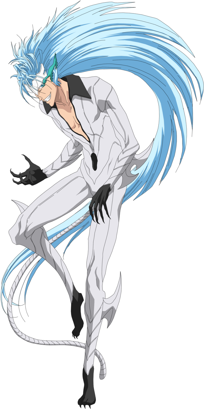 Anime Character Drawing, Bleach Anime, Bleach Characters, - Bleach Grimmjow Resurrection Clipart (671x1343), Png Download