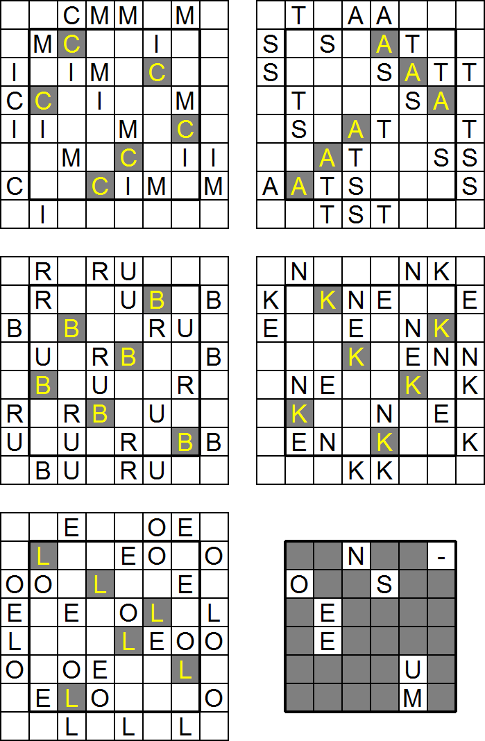 Exactly One Of The Five Puzzles Has A Letter In The - Cross Clipart (699x1068), Png Download