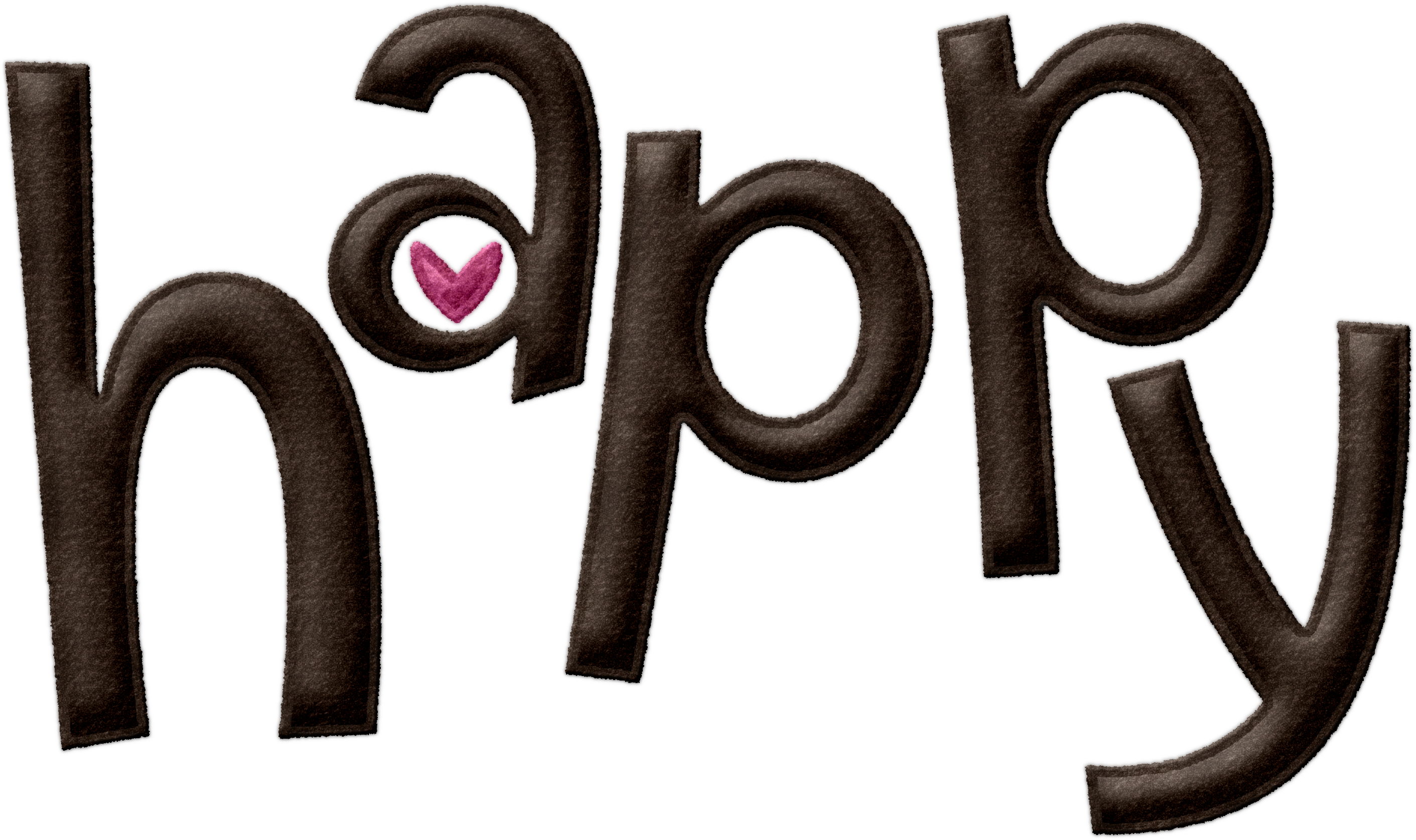 Fds Puff Felt Happy - Calligraphy Clipart (2822x1675), Png Download