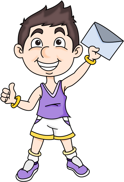 Free Clipart - Child With Mail Clip Art - Png Download (690x800), Png Download