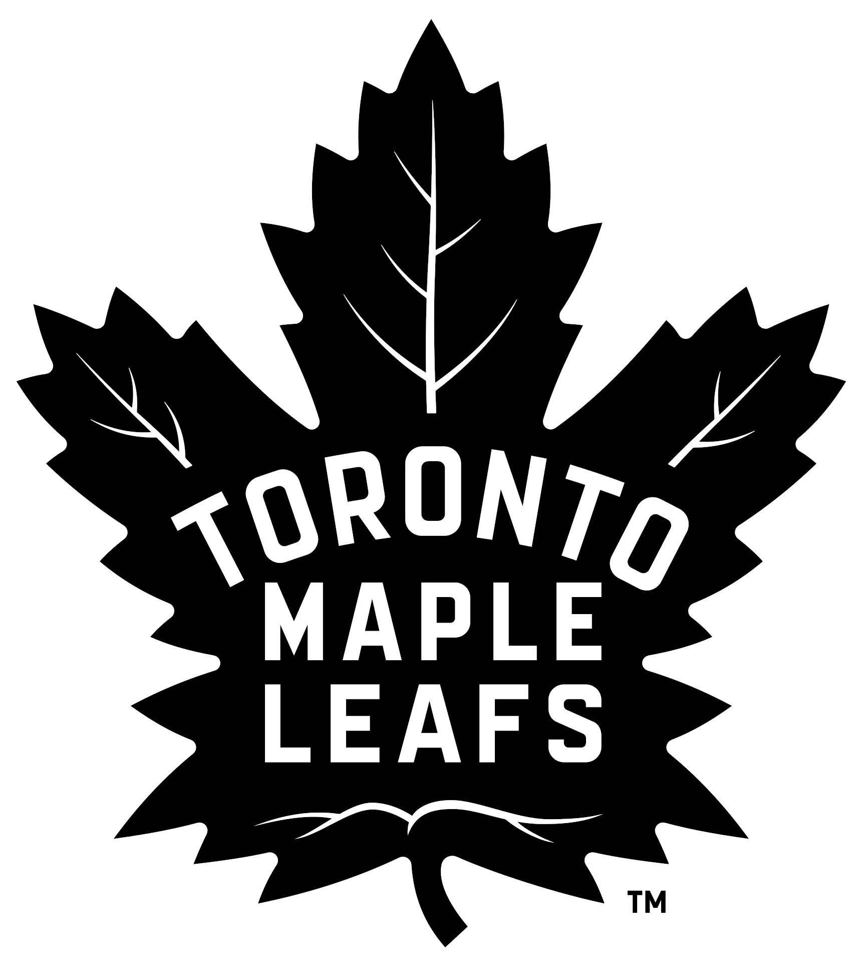 Toronto Maple Leafs Logo Black & White Transparent - Logo Toronto Maple Leafs Clipart (2200x2200), Png Download