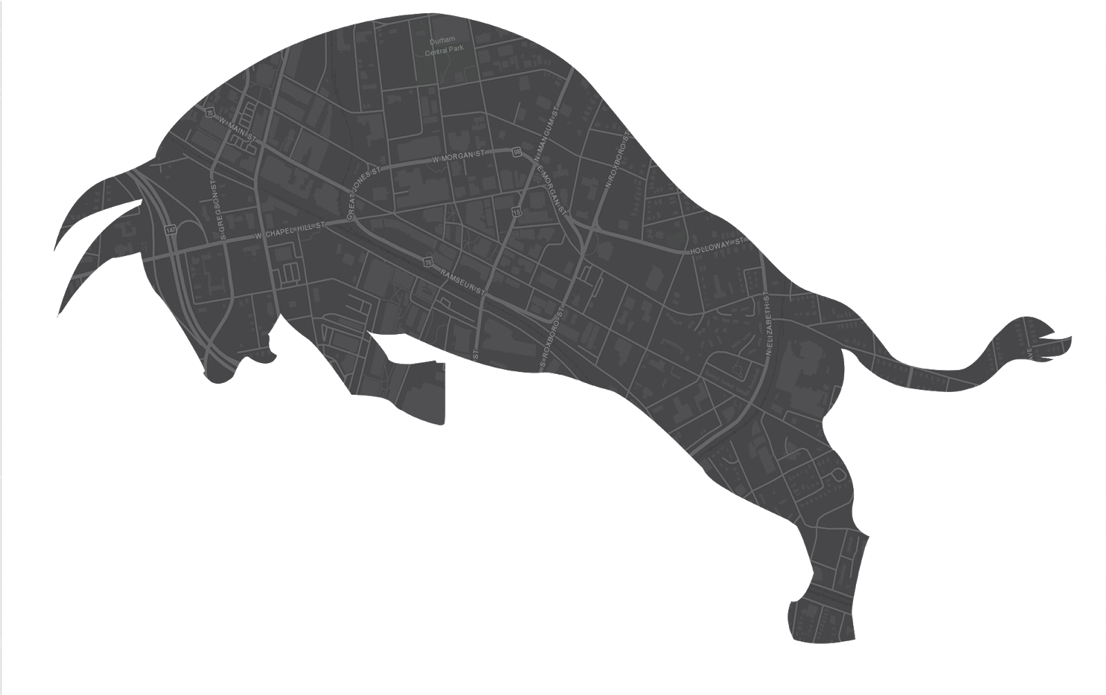 Downtown Map Design - Bull Clipart (1600x1236), Png Download