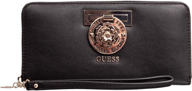 Guess Marlene Large Zip Around Black - Wallet Clipart (800x534), Png Download