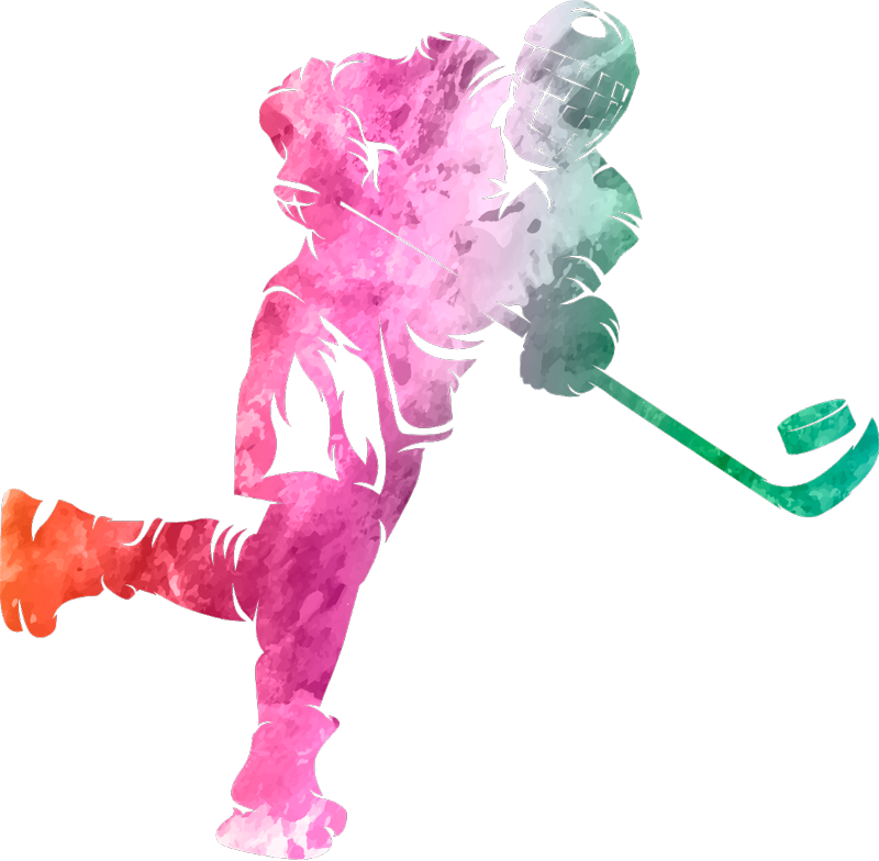 Watercolour Hockey Player Home Wall Sticker - Illustration Clipart (800x784), Png Download