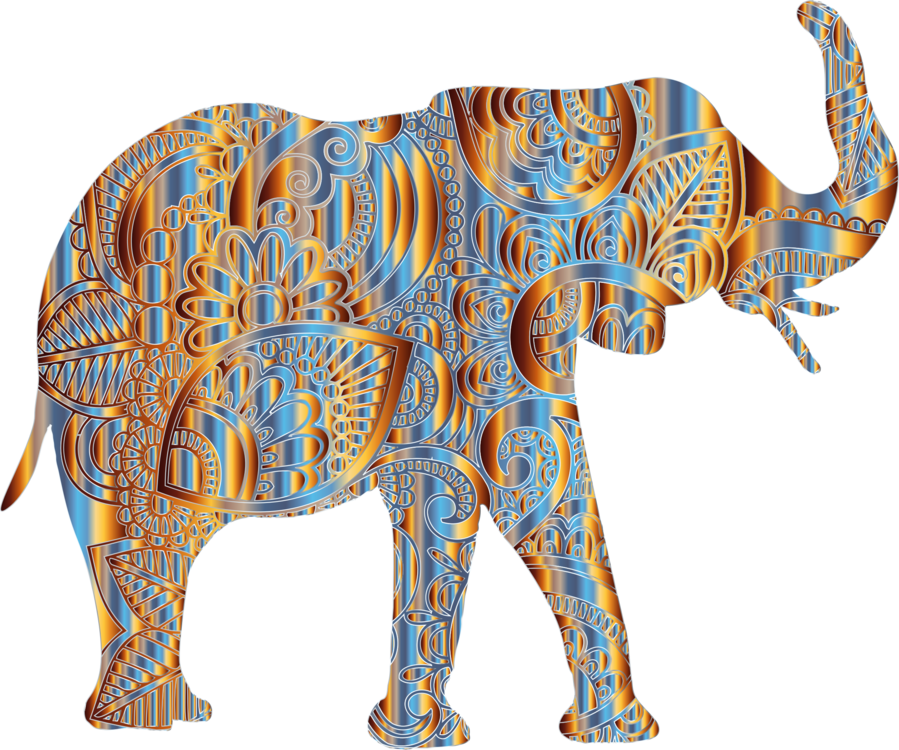 Indian Elephant African Bush Elephant Drawing White - Indian Elephant Clipart (899x750), Png Download