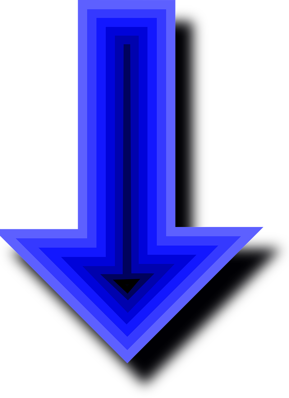 Arrows Blue Down Pointing Png Image - Arrow Clip Art Transparent Png (930x1280), Png Download