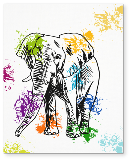 Drawing Elephants Front - Drawing Clipart (630x630), Png Download