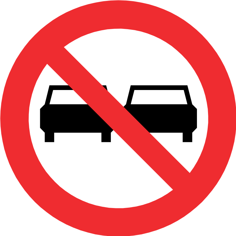 Chile Road Sign Rpo-3 - No Overtaking Traffic Sign Clipart (768x768), Png Download