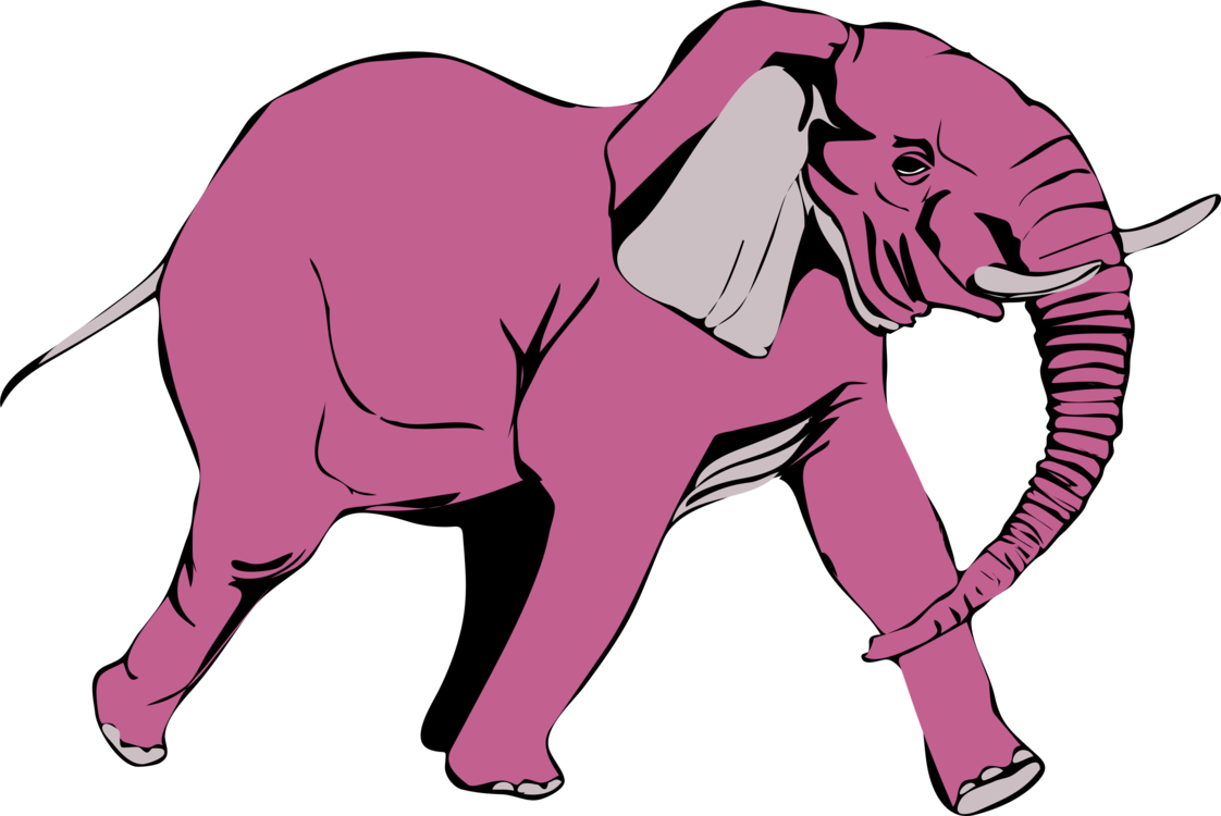 African Bush Elephant Seeing Pink Elephants Indian - Pink Elephant Png Clipart (1122x750), Png Download