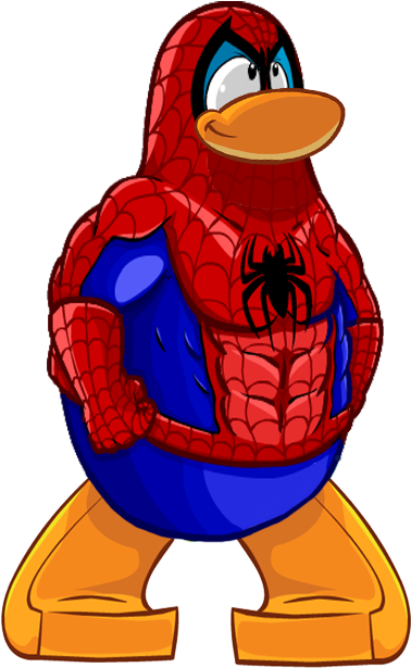 Hombre Araña - Club Penguin Spiderman Clipart (534x708), Png Download