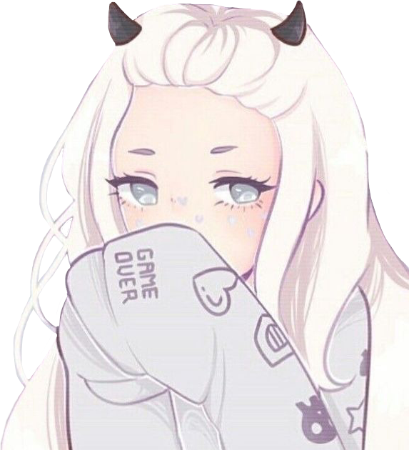 #rikkisgirl #kawaii #anime #animegirl #pastel #cute - Game Over Anime Girl Clipart (573x630), Png Download