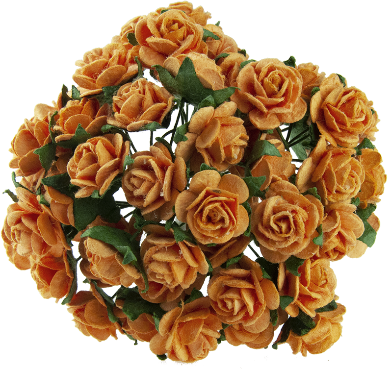 Orange Mulberry Paper Open Roses - Orange Clipart (800x800), Png Download