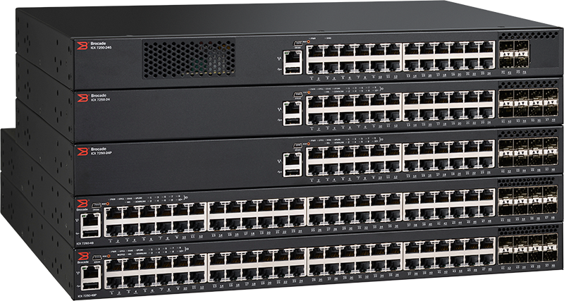 Icx7250family Right - Switch Hub 32 Port Clipart (800x427), Png Download