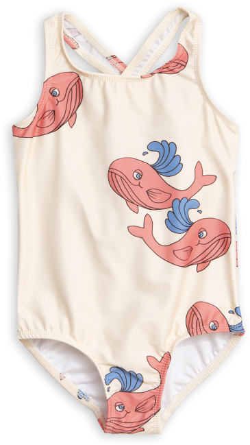 Girl's Mini Rodini Whale Sporty Swimsuit Clipart (786x786), Png Download