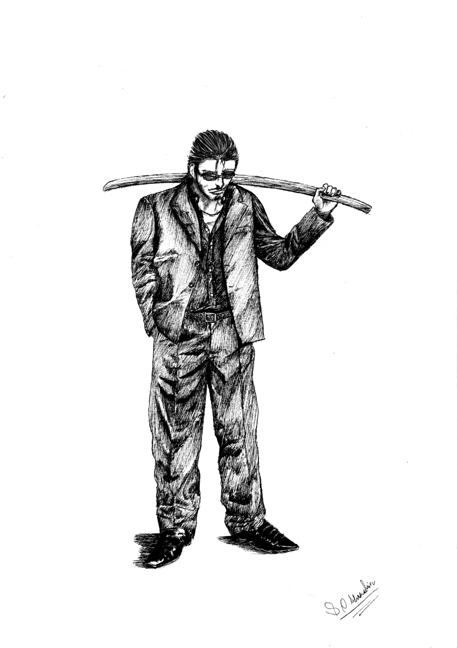 Yakuza - Sketch Clipart - Large Size Png Image - PikPng