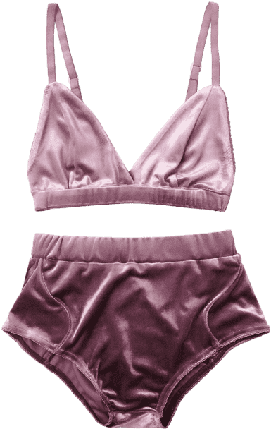 #freetoedit #sticker #aesthetic #clothing #swimwear - Velvet Underwear And Bra Set Clipart (480x640), Png Download