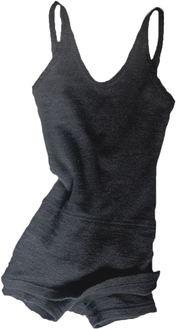 Black Wool Swimsuit 1930's - Active Tank Clipart (640x800), Png Download