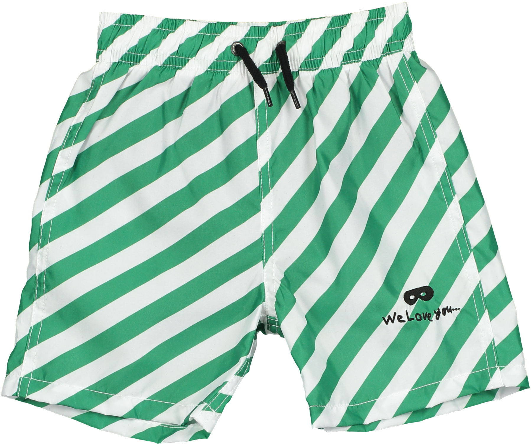 Swim Shorts, Vanilla & Grass Green, Diagonal Stripe - Board Short Clipart (1798x1504), Png Download