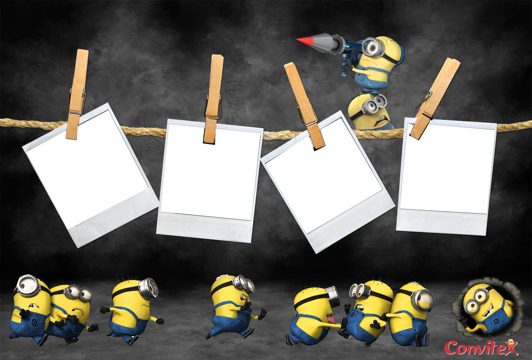 Minions - Toy Story Photo Frame Clipart (1772x1199), Png Download