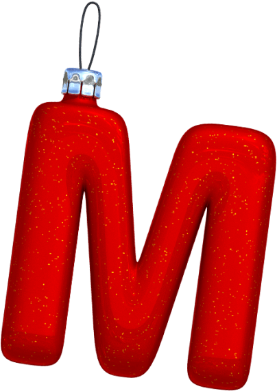 Christmas Letter M Png Clipart (595x595), Png Download